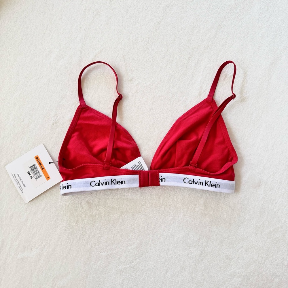 Calvin Klein Carousel Triangle Bralette in Red - Picture 7 of 7
